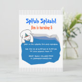 Invitation Fête d'anniversaire de la piscine d'ours polaire (Debout devant)