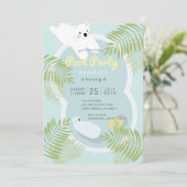 Invitation Fête d'anniversaire de la piscine d'ours polaire t (Debout devant)
