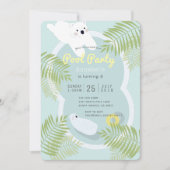 Invitation Fête d'anniversaire de la piscine d'ours polaire t (Devant)