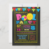 Invitation Fête d'anniversaire de la piscine pour filles (Devant)