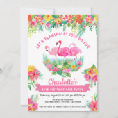 Invitation Fête d'anniversaire de la piscine tropicale modern (Devant)