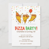 Invitation Fête d'anniversaire de la pizza drôle (Devant)
