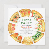 Invitation Fête d'anniversaire de la pizza moderne (Devant)