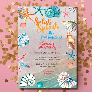 Invitation Fête d'anniversaire de la plage d'été