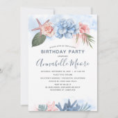 Invitation Fête d'anniversaire de la plage tropicale (Devant)