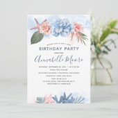 Invitation Fête d'anniversaire de la plage tropicale (Debout devant)