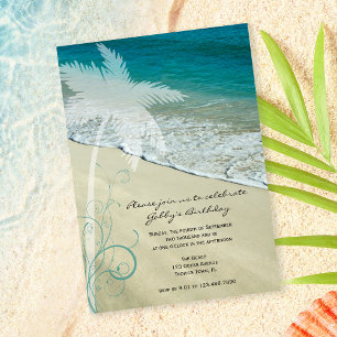 Invitation Fête d'anniversaire de la plage tropicale