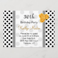 Fête d'anniversaire de la polka noire blanche dot