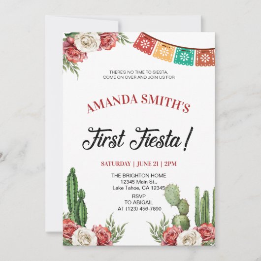 Invitation Fête d'anniversaire de la première fête (Devant)