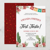 Invitation Fête d'anniversaire de la première fête (Devant / Derrière)