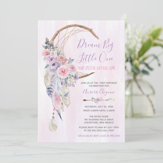 Invitation Fête d'anniversaire de la première fête du Boho, r (Debout devant)