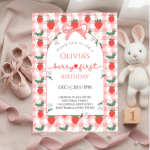 Invitation Fête d'anniversaire de la première fille aux fruit
