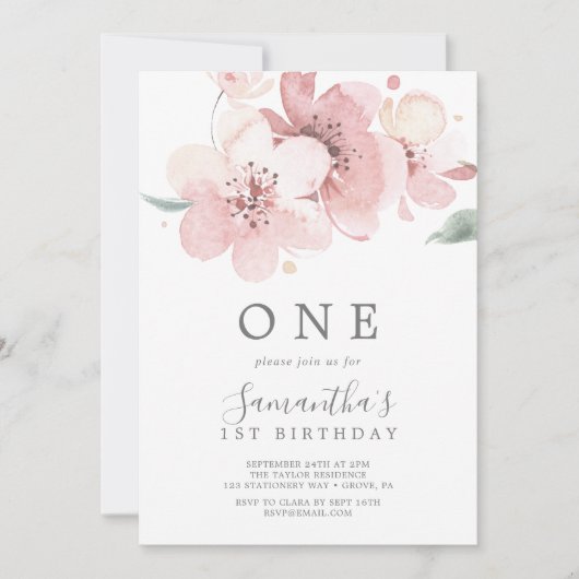 Invitation Fête d'anniversaire de la première floraison de ce (Devant)