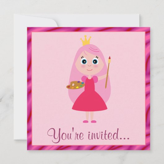 Invitation Fête d'anniversaire de la Princess Arts and Crafts (Devant)