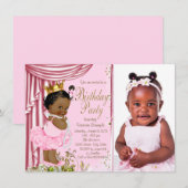 Invitation Fête d'anniversaire de la princesse africaine amér (Devant / Derrière)