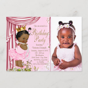 Invitation Fête d'anniversaire de la princesse africaine amér