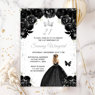 Invitation Fête d'anniversaire de la princesse aux cheveux bl