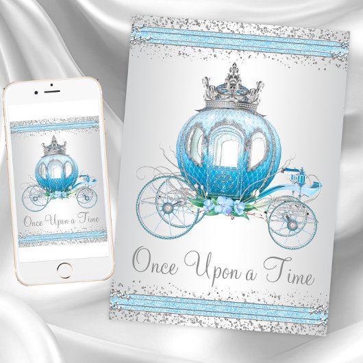 Invitation Fête d'anniversaire de la princesse Cinderella Ble