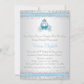 Invitation Fête d'anniversaire de la princesse Cinderella Ble (Dos)