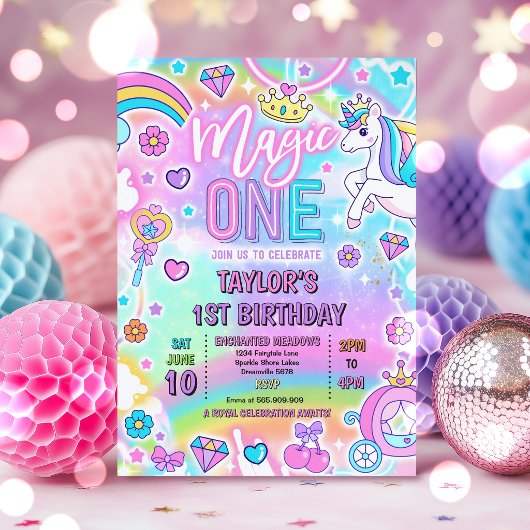 Invitation Fête d'anniversaire de la princesse de conte de fé