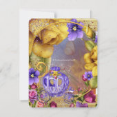Invitation Fête d'anniversaire de la princesse du conte de fé (Dos)