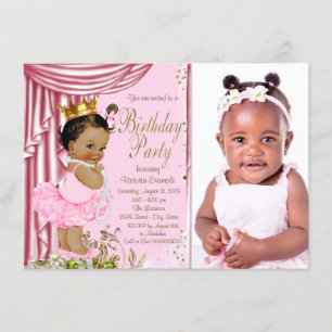 Invitation Fête d'anniversaire de la princesse ethnique Tutu