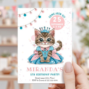 Invitation Fête d'anniversaire de la princesse Kitty Girl
