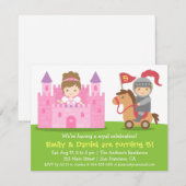 Invitation Fête d'anniversaire de la princesse médiévale et d (Devant / Derrière)