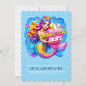 Invitation Fête d'anniversaire de la princesse Mermaid (Devant)