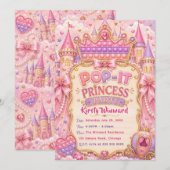Invitation Fête d'anniversaire de la princesse Pop-It (Devant / Derrière)