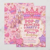 Invitation Fête d'anniversaire de la princesse Pop-It (Devant / Derrière)