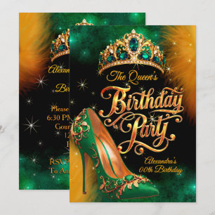 Invitation Fête d'anniversaire de la princesse reine Chaussur