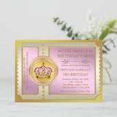 Invitation Fête d'anniversaire de la princesse rose (Debout devant)