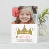 Invitation Fête d'anniversaire de la princesse rose (Debout devant)