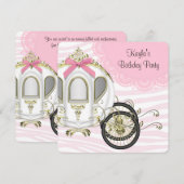 Invitation Fête d'anniversaire de la princesse Zèbre Rose (Devant / Derrière)