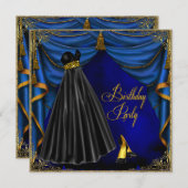 Invitation Fête d'anniversaire de la Royal Blue Gold (Devant / Derrière)