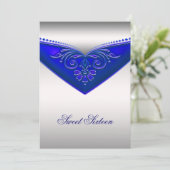 Invitation Fête d'anniversaire de la Royal Blue Ivory Sweet s (Debout devant)