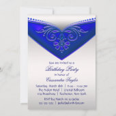 Invitation Fête d'anniversaire de la Royal Blue Ivory Sweet s (Dos)