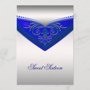 Invitation Fête d'anniversaire de la Royal Blue Ivory Sweet s