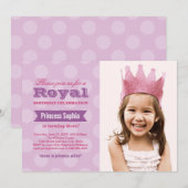 Invitation Fête d'anniversaire de la Royal Purple Princess (Devant / Derrière)
