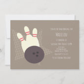 Invitation Fête d'anniversaire de la rue Bowling Modern (Devant)