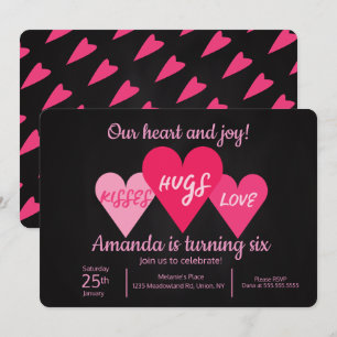 Invitation Fête d'anniversaire de la Saint-Valentin coeurs ta