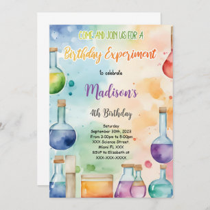 Invitation Fête d'anniversaire de la science pour enfants