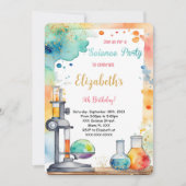 Invitation Fête d'anniversaire de la science pour enfants mod (Devant)