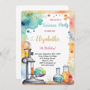 Invitation Fête d'anniversaire de la science pour enfants mod