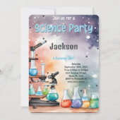 Invitation Fête d'anniversaire de la science pour garçons (Devant)