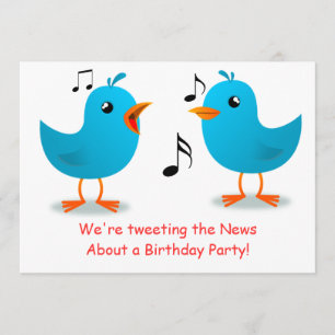 Invitation Fête d'anniversaire de la Sérénade des oiseaux ble