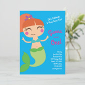 Invitation Fête d'anniversaire de la sirène (Debout devant)