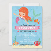 Invitation Fête d'anniversaire de la sirène (Devant)