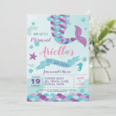 Invitation Fête d'anniversaire de la sirène (Debout devant)